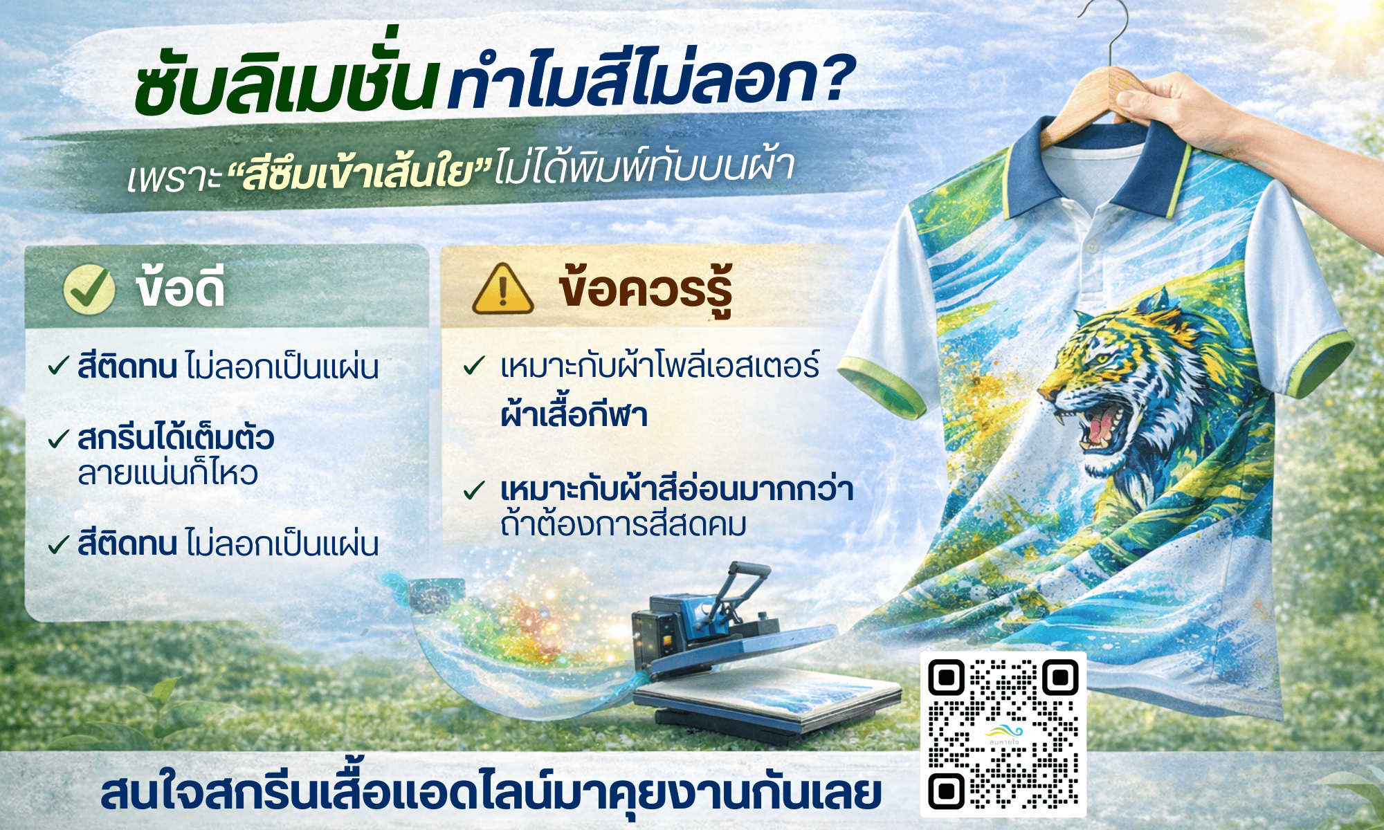 ซับลิเมชั่นทำไมสีไม่ลอก