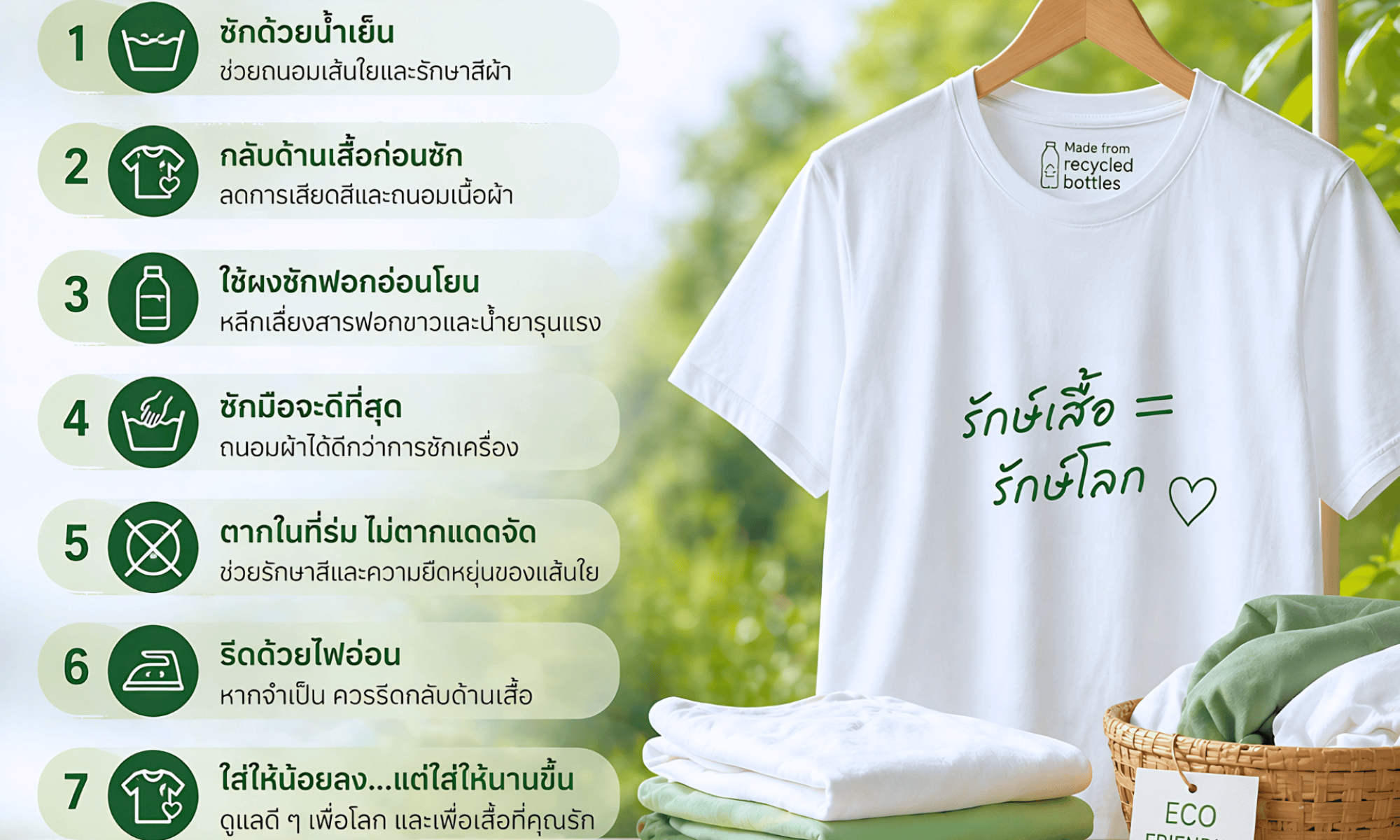 7 วิธีดูเเลเสื้อขวด