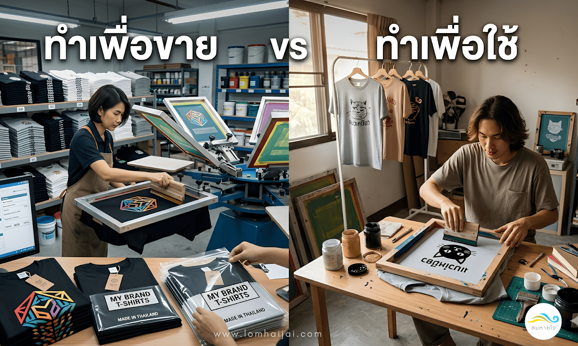 สกรีนเสื้อเพื่อขาย Vs สกรีนเสื้อเพื่อใช้ ต่างกันยังไง