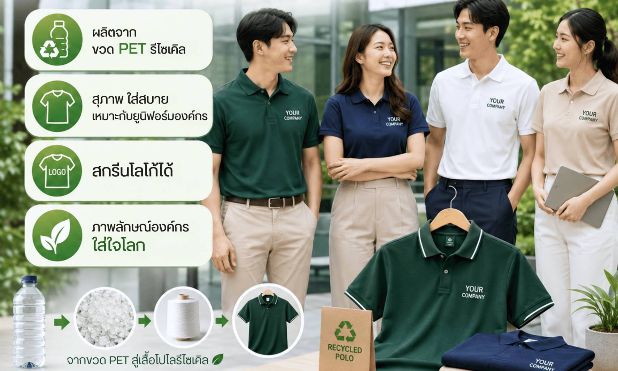 เสื้อโปโลจากขวด รักษ์โลกด้วยยูนิฟอร์ม